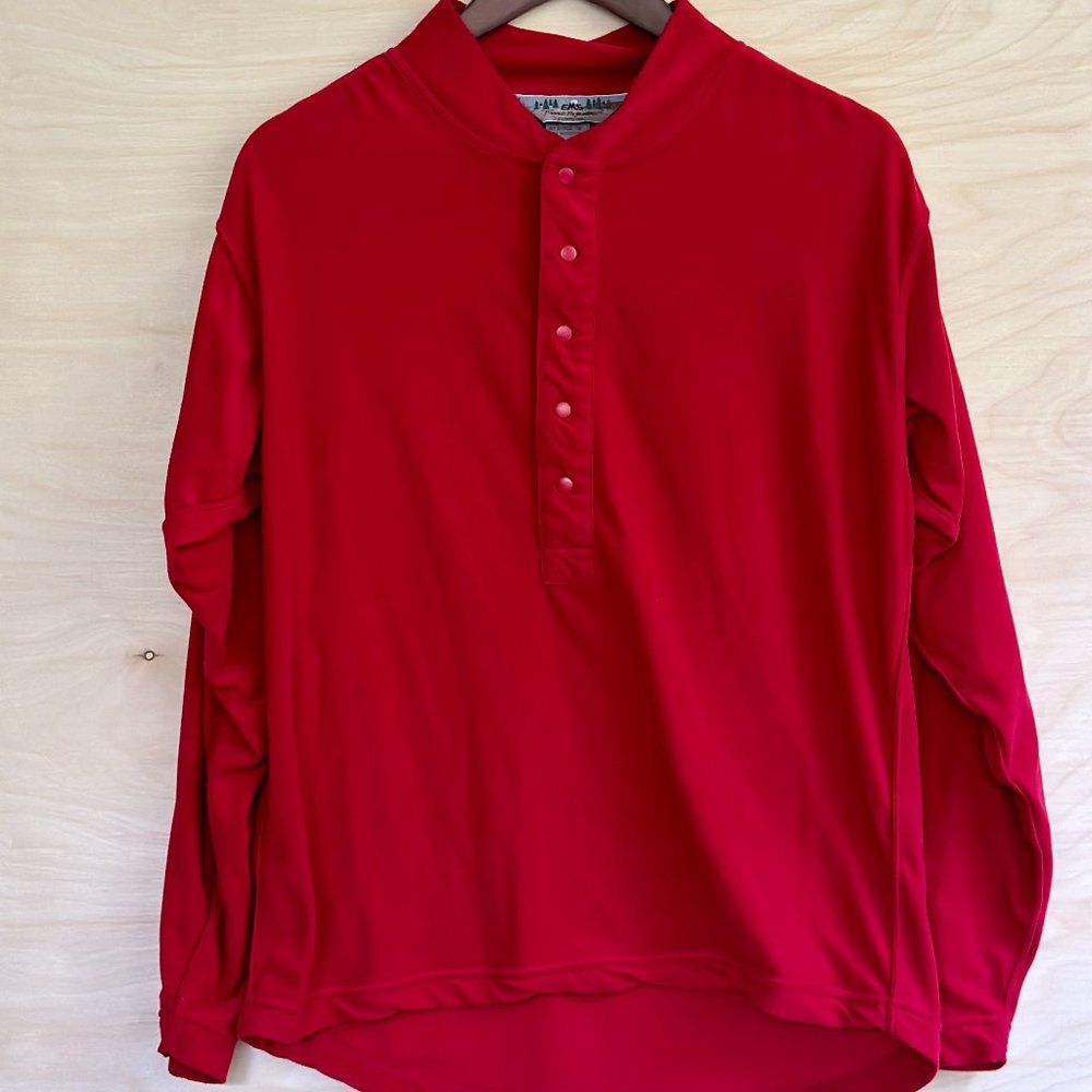 EMS Eastern Mountain Sports Pinnacle Performance Red Snap Fleece Size M